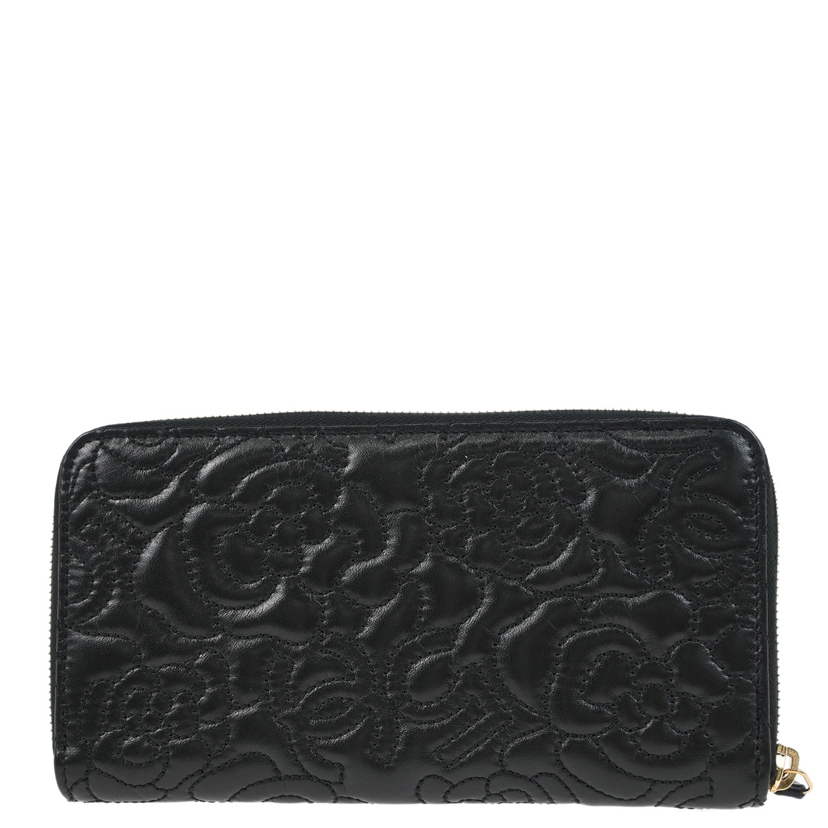 Chanel 2018-2019 Black Lambskin Camellia Long Wallet