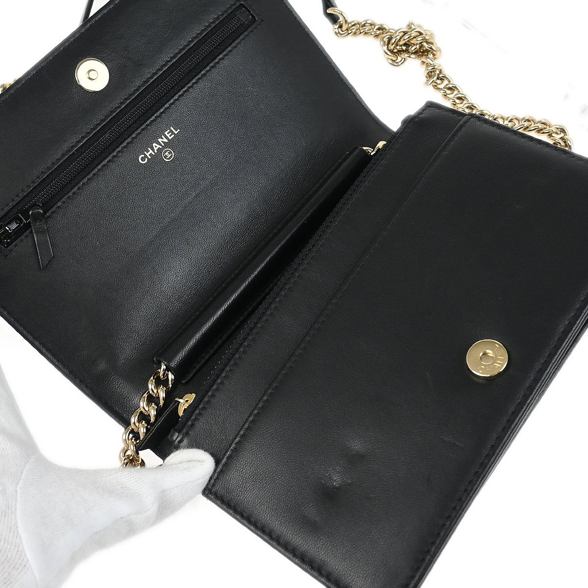 Boy Chanel 2019 Black Raffia Calfskin WOC Shoulder Wallet Bag