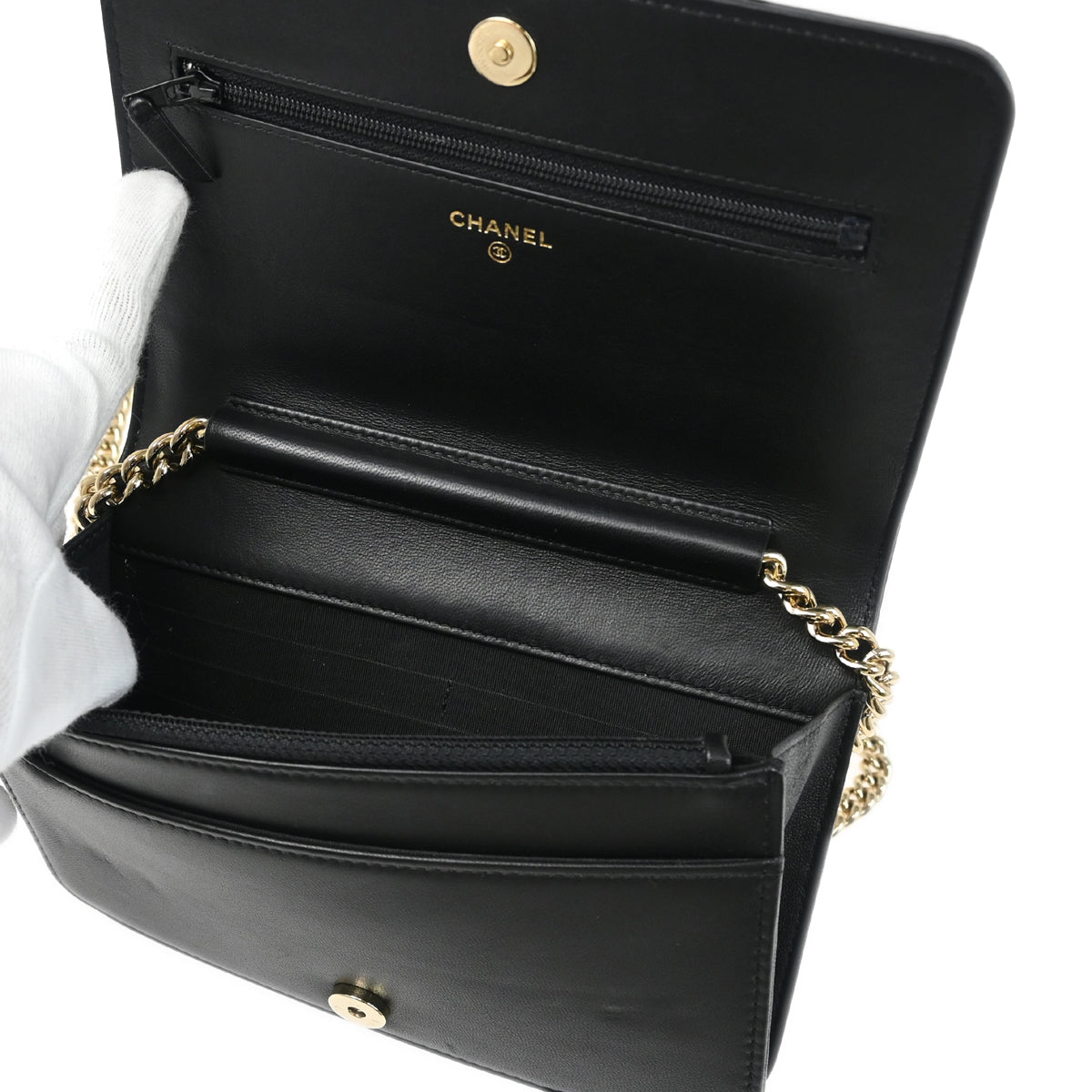 Boy Chanel 2019 Black Raffia Calfskin WOC Shoulder Wallet Bag