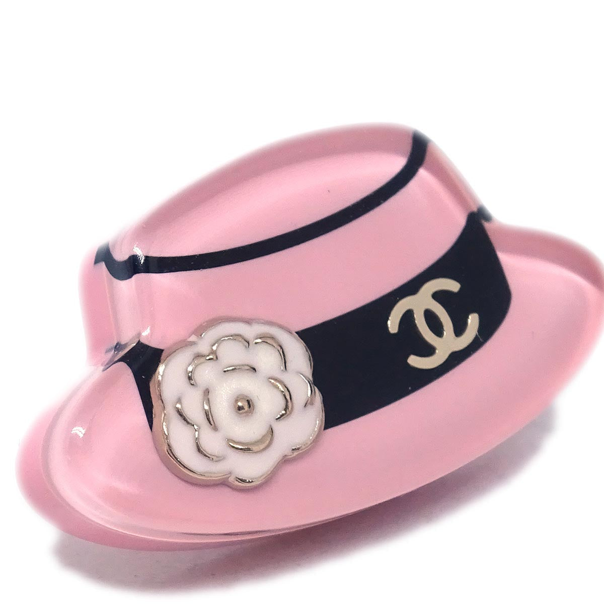 Chanel Hat Piercing Earrings Pink D19P