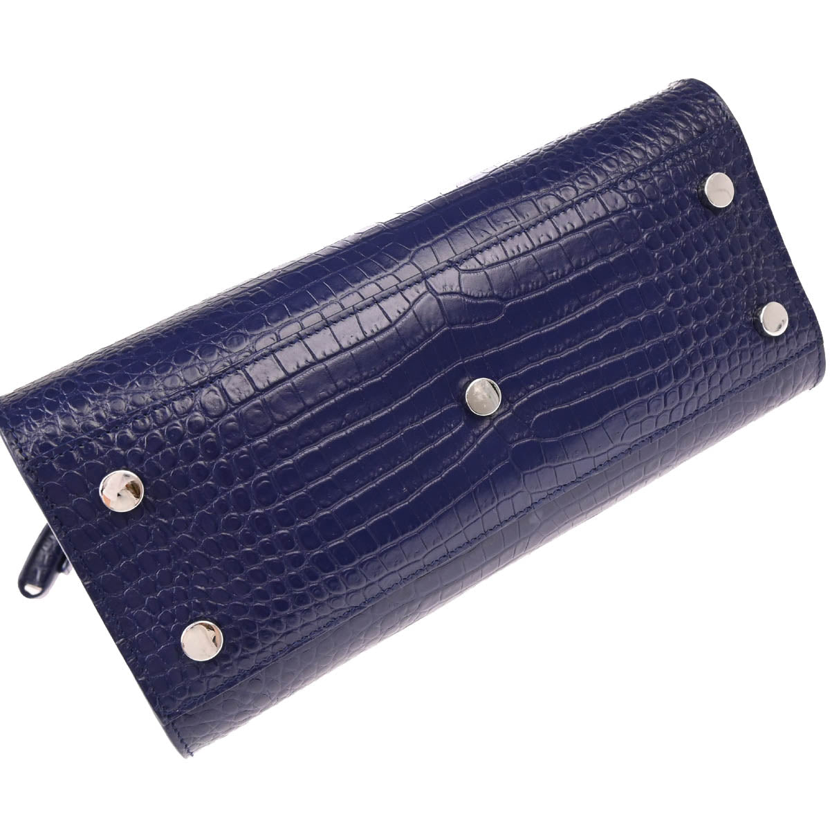 Saint Laurent Embossed Leather Navy Sac De Jour Handbag