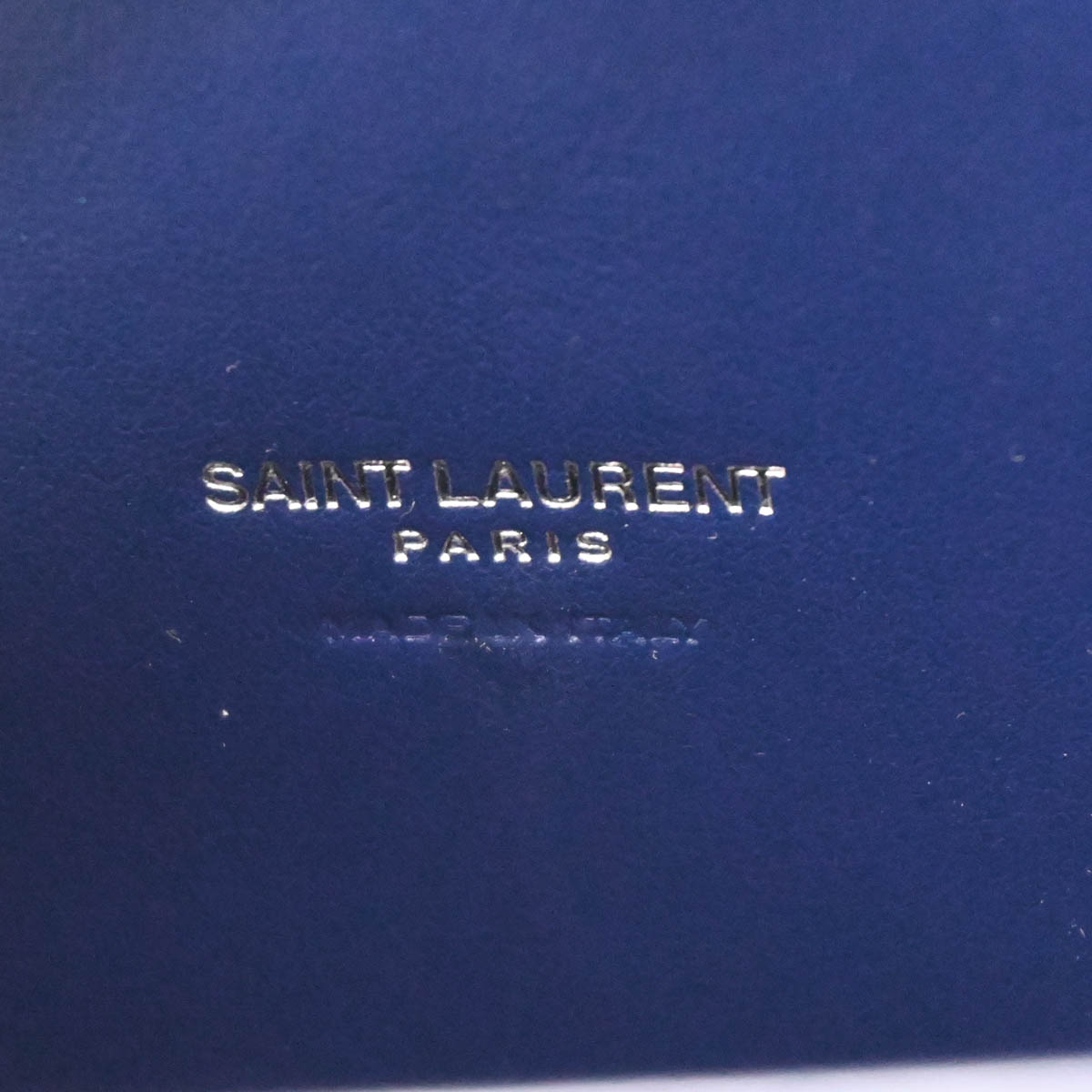 Saint Laurent Embossed Leather Navy Sac De Jour Handbag