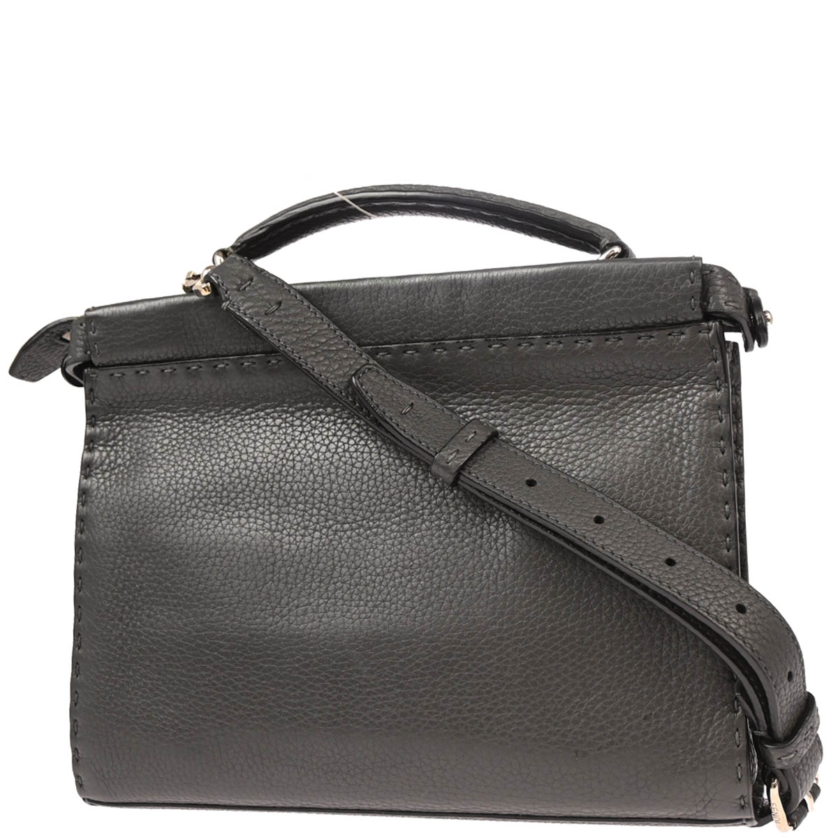 Fendi Gray Leather Peekaboo Mini 2way Shoulder Handbag