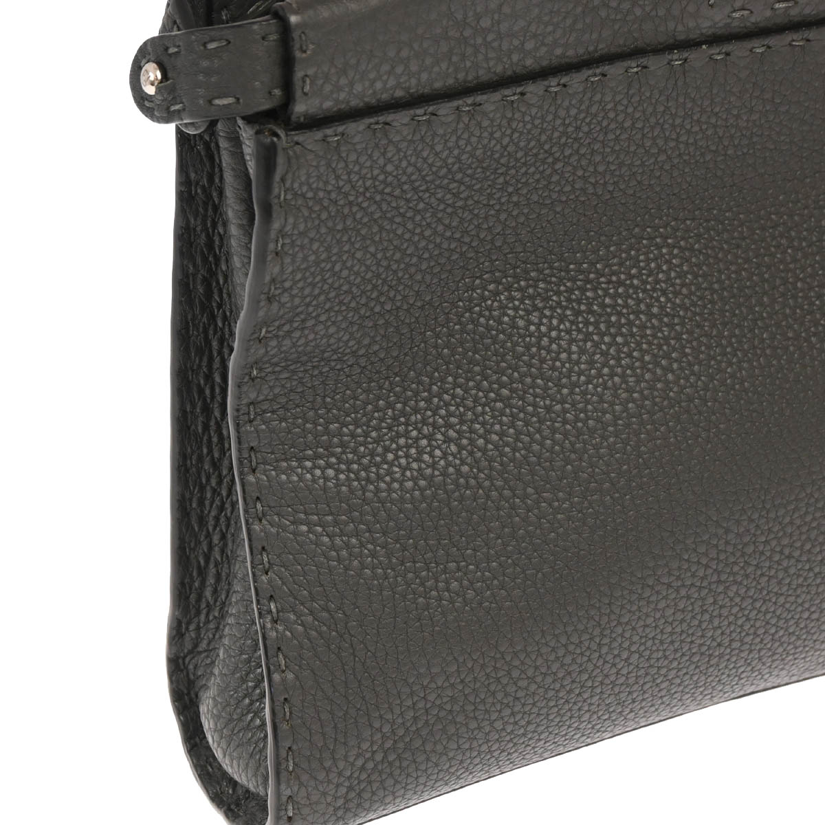 Fendi Gray Leather Peekaboo Mini 2way Shoulder Handbag