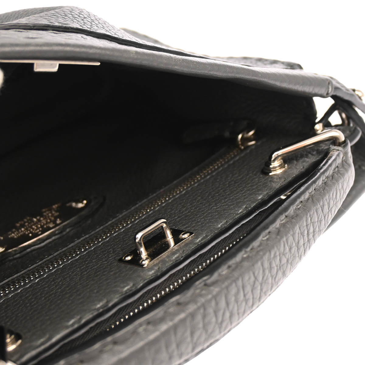 Fendi Gray Leather Peekaboo Mini 2way Shoulder Handbag