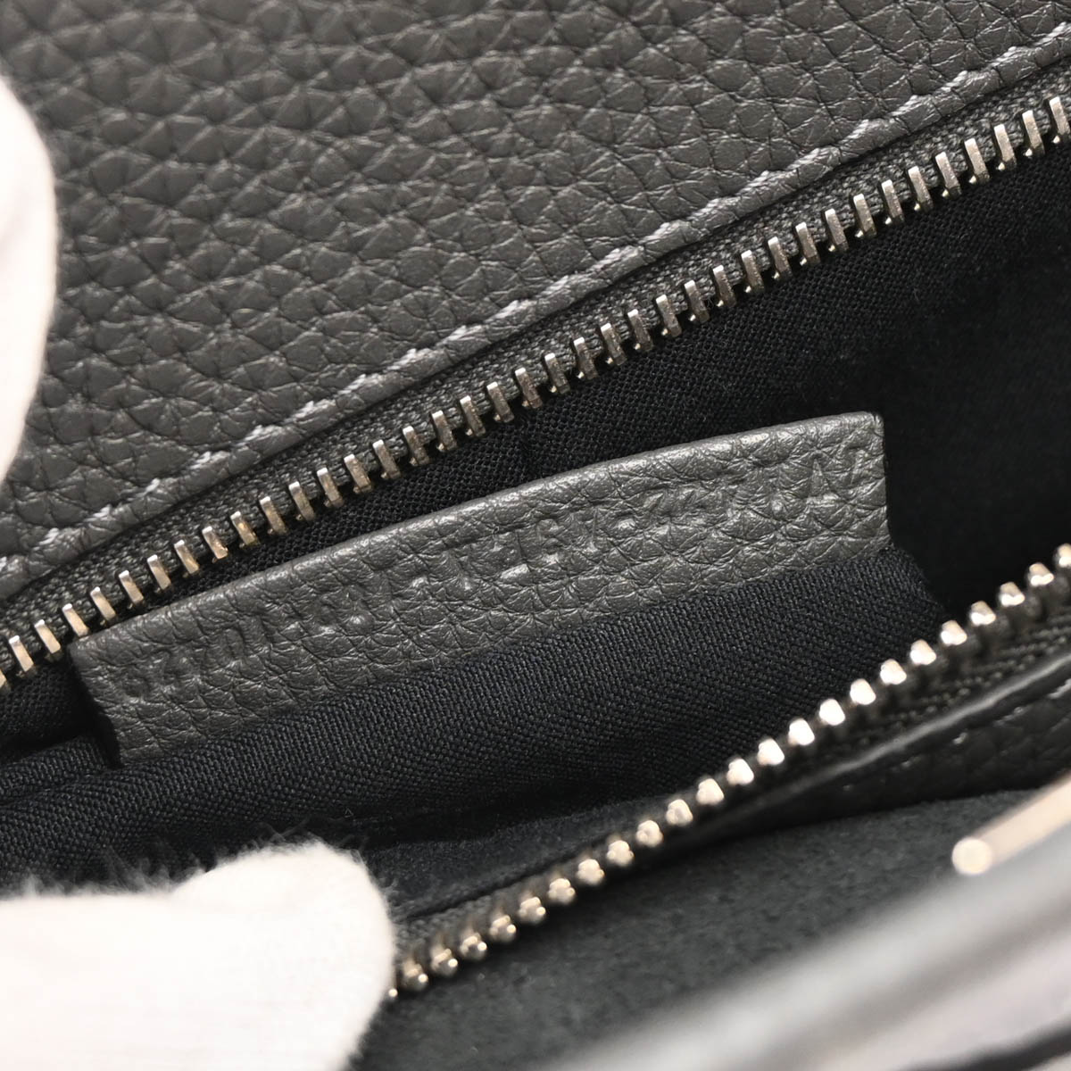 Fendi Gray Leather Peekaboo Mini 2way Shoulder Handbag