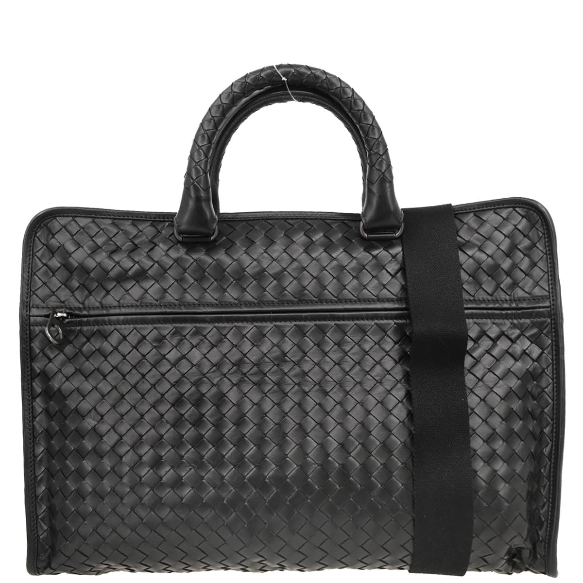Bottega Veneta Black Intrecciato 2way Shoulder Briefcase Handbag