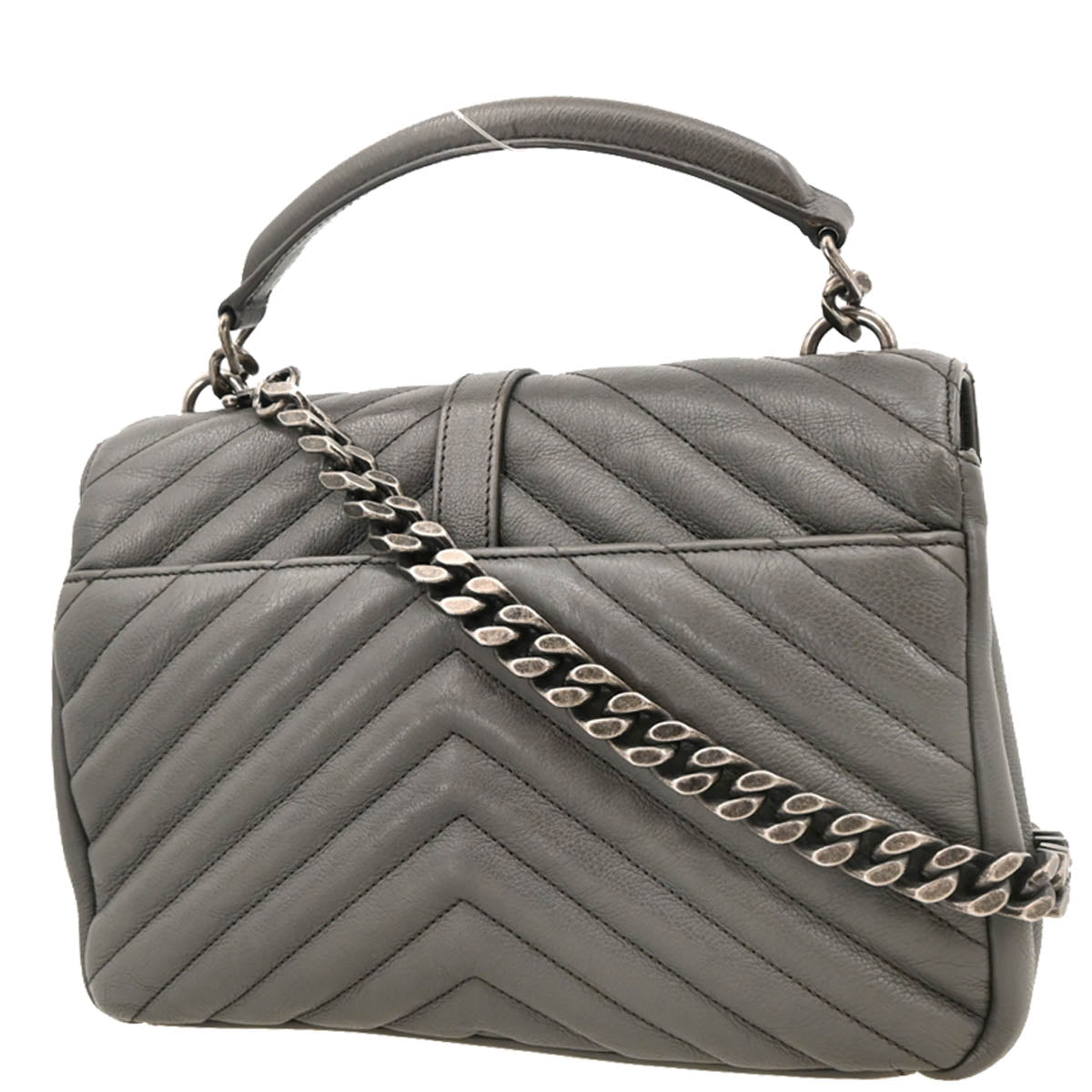 Saint Laurent Gray Leather College 2way Shoulder Handbag