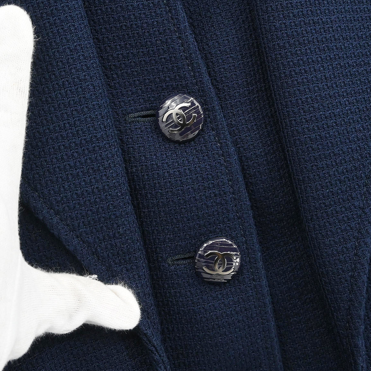 Chanel 2014 Single Breasted Coat Navy #38