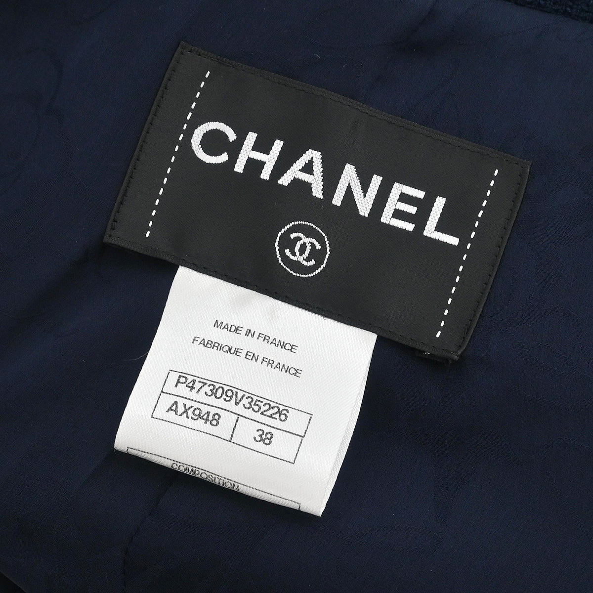Chanel 2014 Single Breasted Coat Navy #38