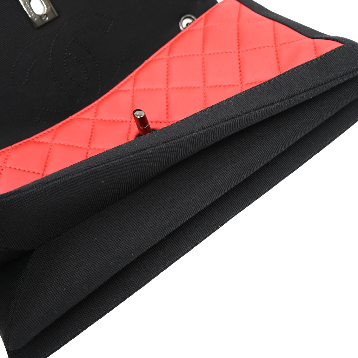 Chanel 2015-2016 Red Lambskin Canvas Shoulder Bag