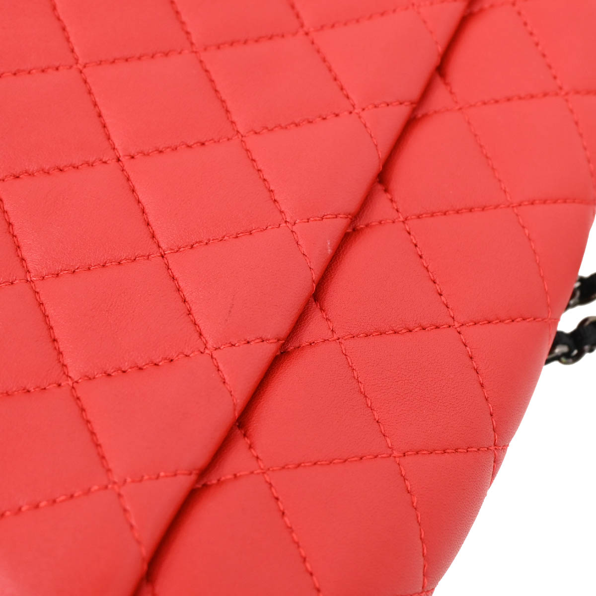 Chanel 2015-2016 Red Lambskin Canvas Shoulder Bag