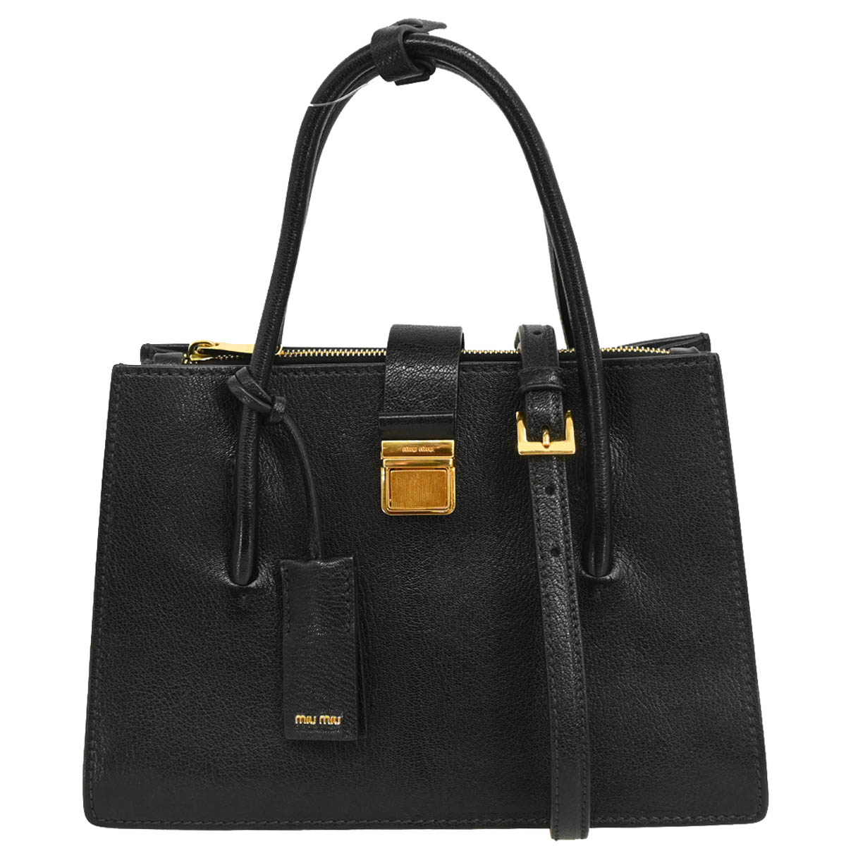 Miu Miu 2015 Black Leather 2way Shoulder Handbag