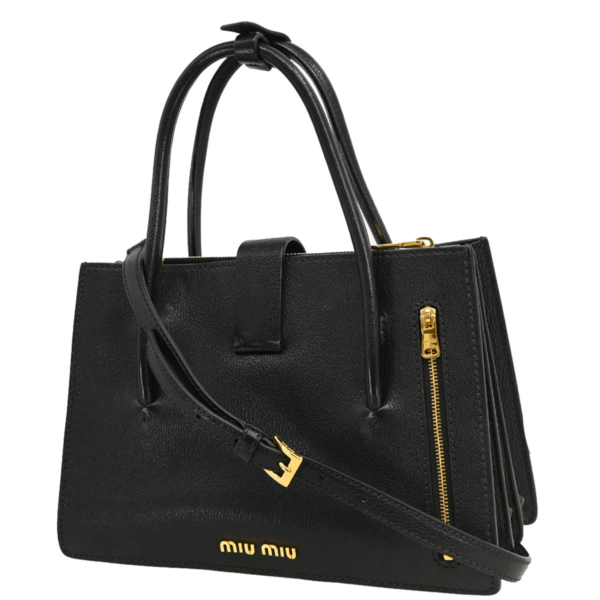 Miu Miu 2015 Black Leather 2way Shoulder Handbag