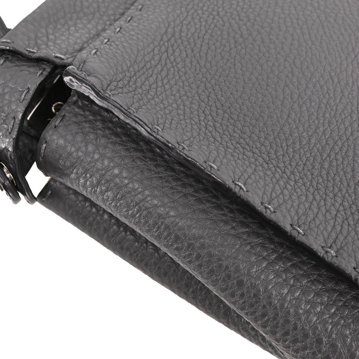Fendi Gray Leather Peekaboo 2way Shoulder Handbag
