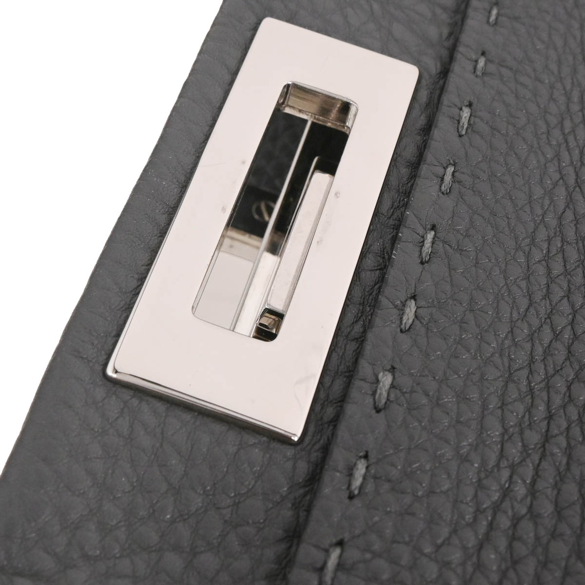 Fendi Gray Leather Peekaboo 2way Shoulder Handbag