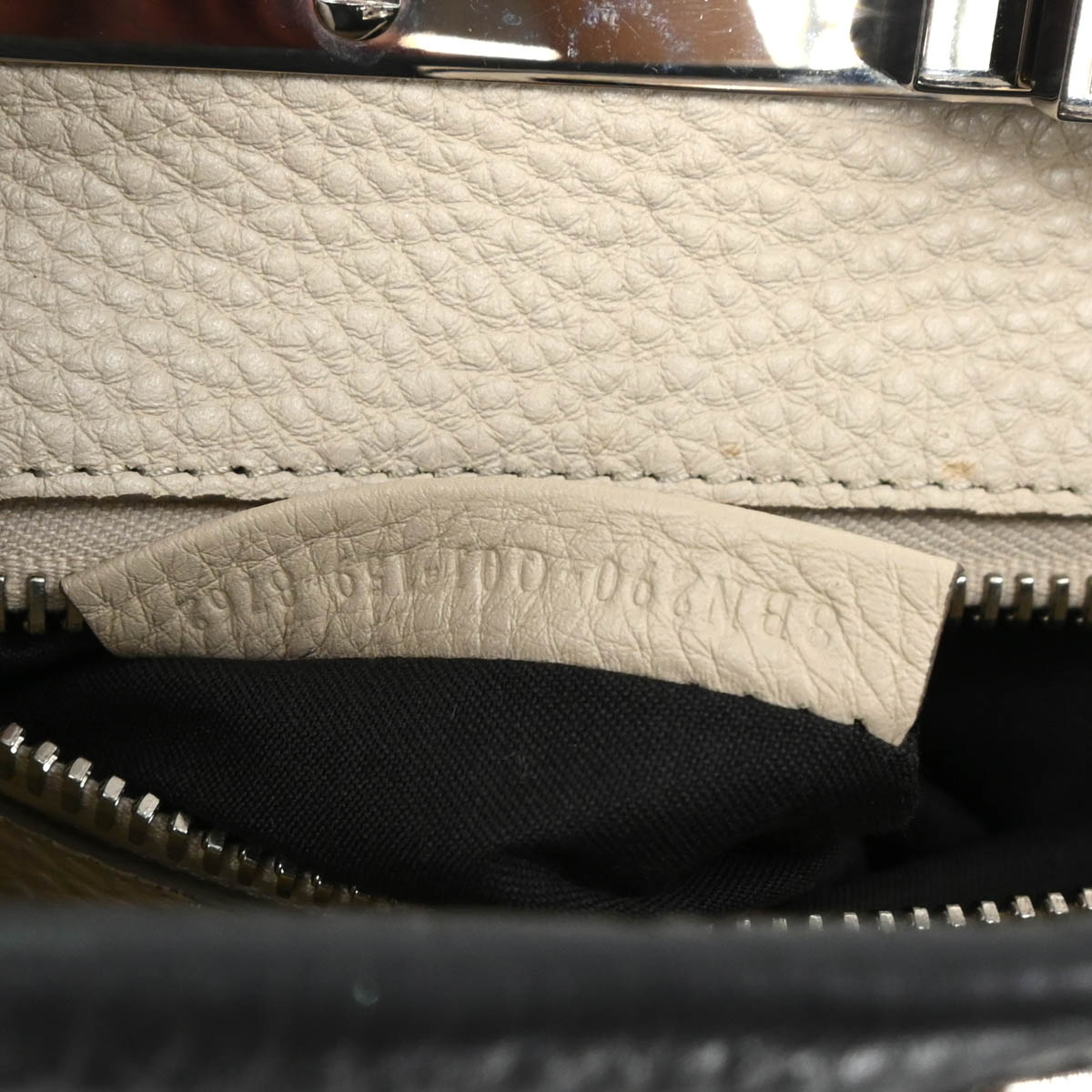 Fendi Gray Leather Peekaboo 2way Shoulder Handbag