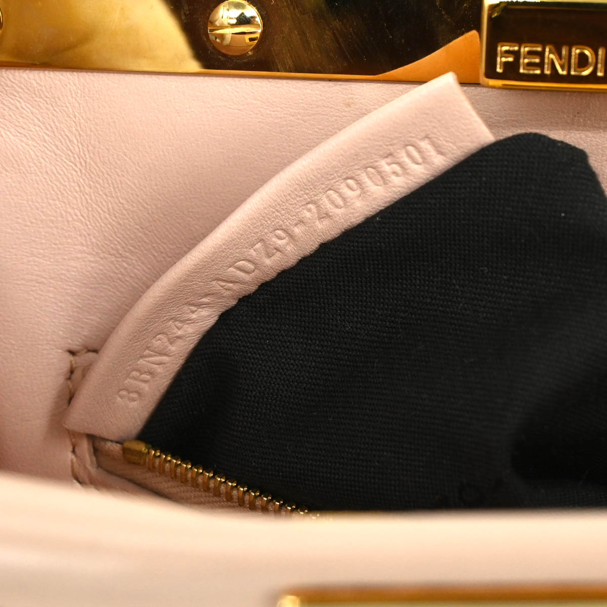 Fendi Pink Leather Peekaboo Mini 2way Shoulder Handbag