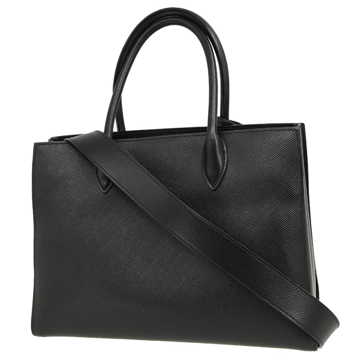 Prada Black Leather 2way Shoulder Handbag