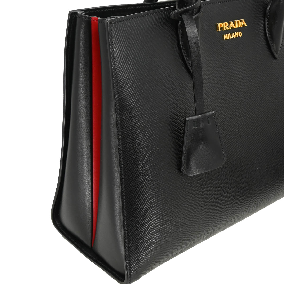 Prada Black Leather 2way Shoulder Handbag