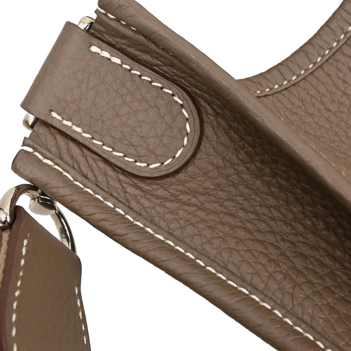Hermes Etoupe Taurillon Clemence Evelyne 3 29 PM Shoulder Bag