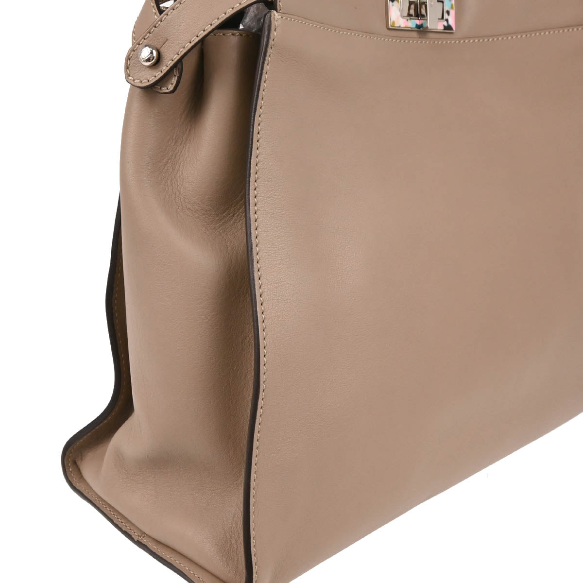 Fendi Gray Leather Peekaboo Fit 2way Shoulder Handbag