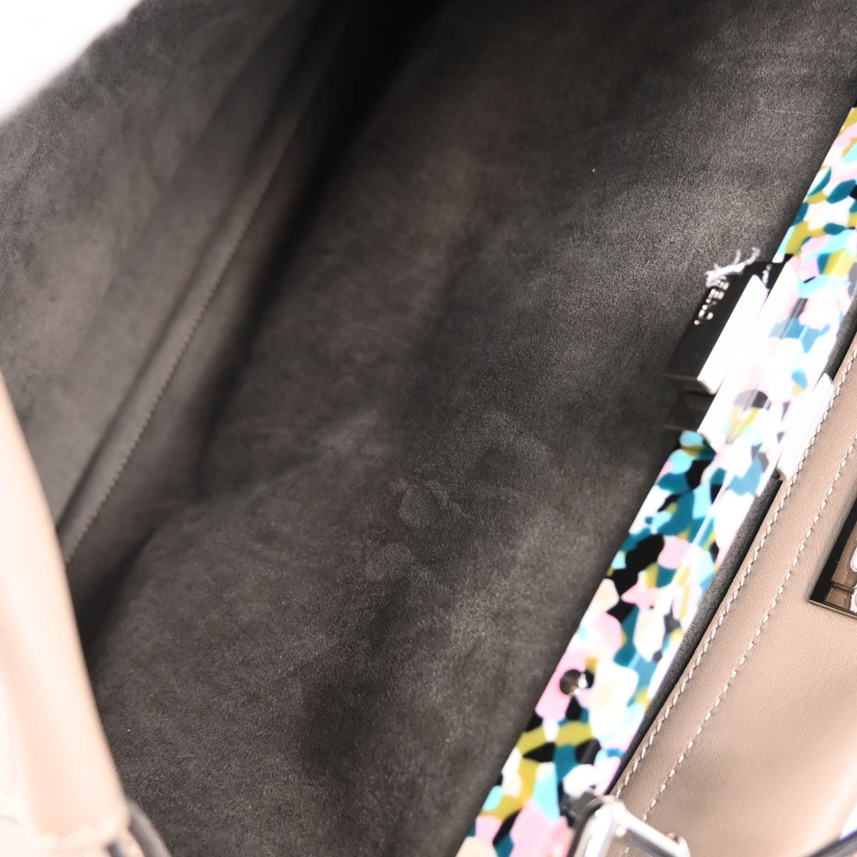 Fendi Gray Leather Peekaboo Fit 2way Shoulder Handbag