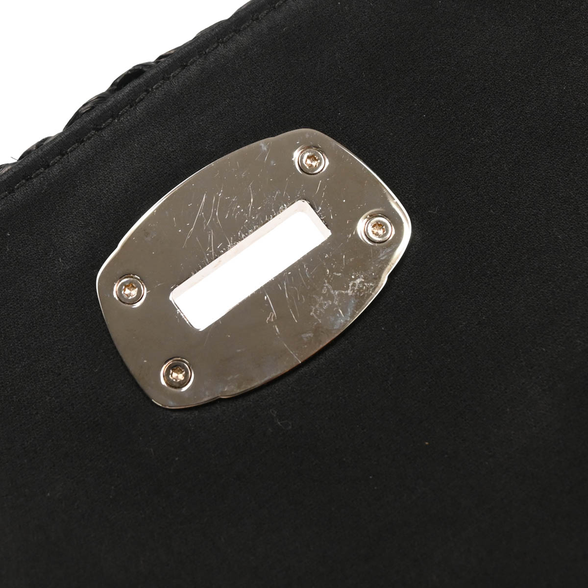 Miu Miu Black Raffia Flower Crystal Handbag