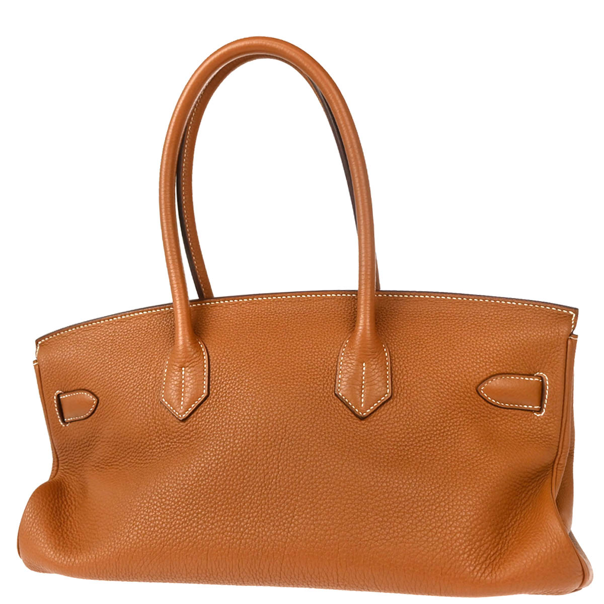Hermes Gold Taurillon Clemence Shoulder Birkin Handbag