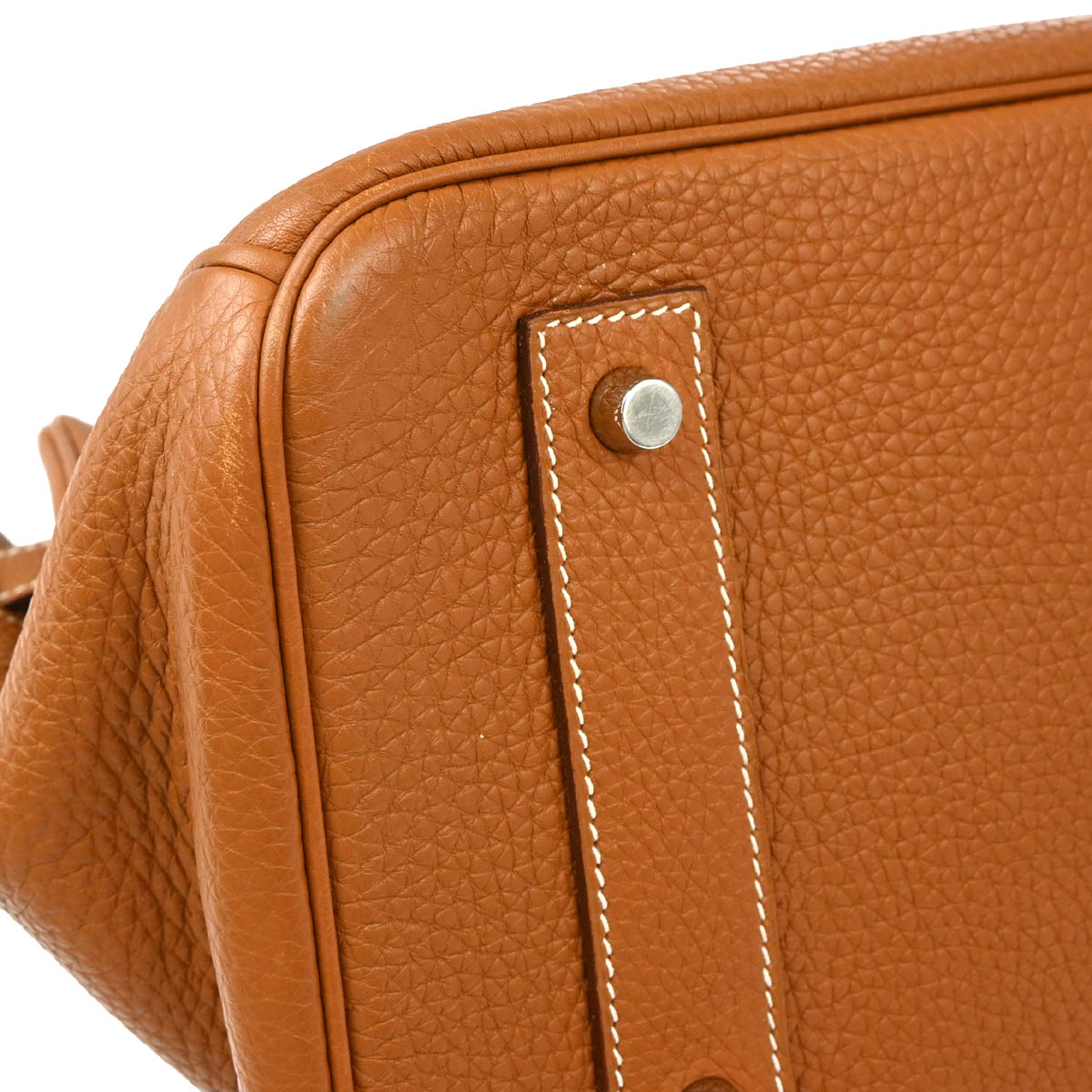 Hermes Gold Taurillon Clemence Shoulder Birkin Handbag