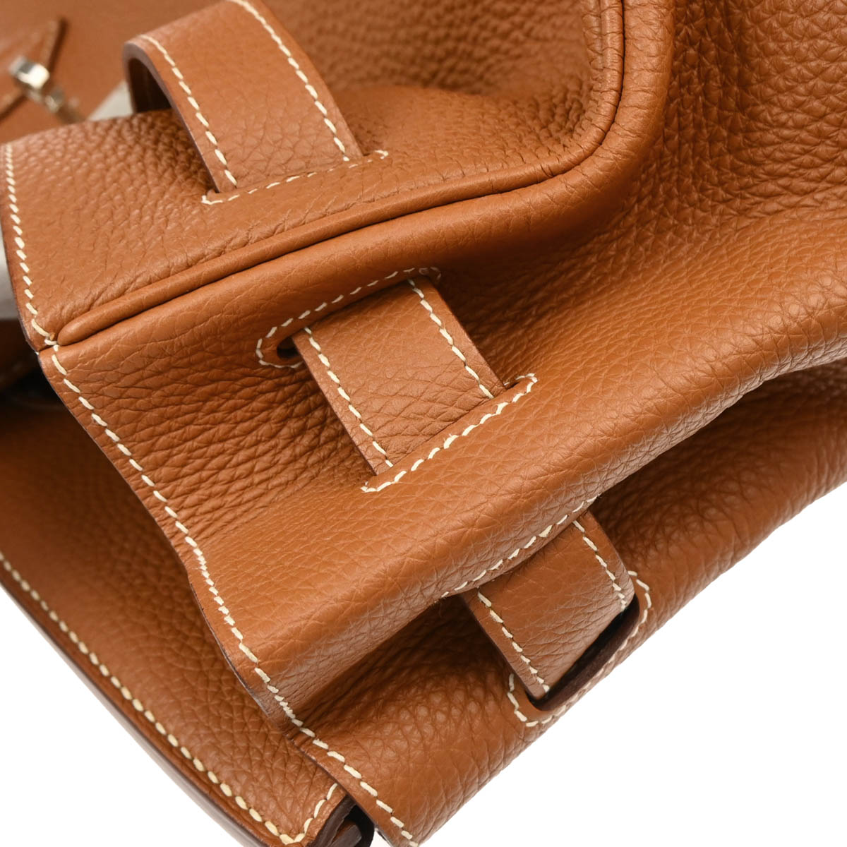 Hermes Gold Taurillon Clemence Shoulder Birkin Handbag