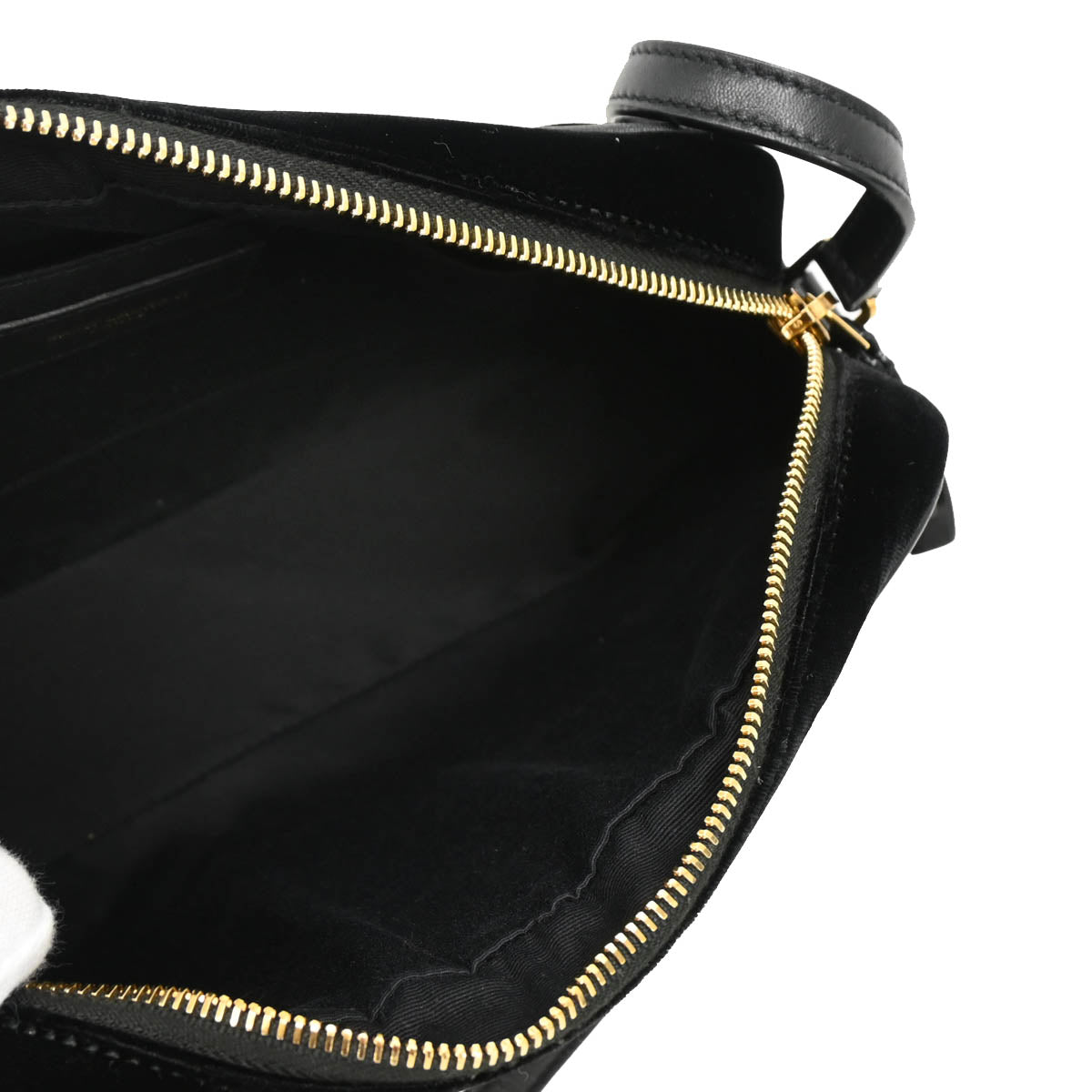 Saint Laurent Black Velours Lou Camera Bag Shoulder Bag
