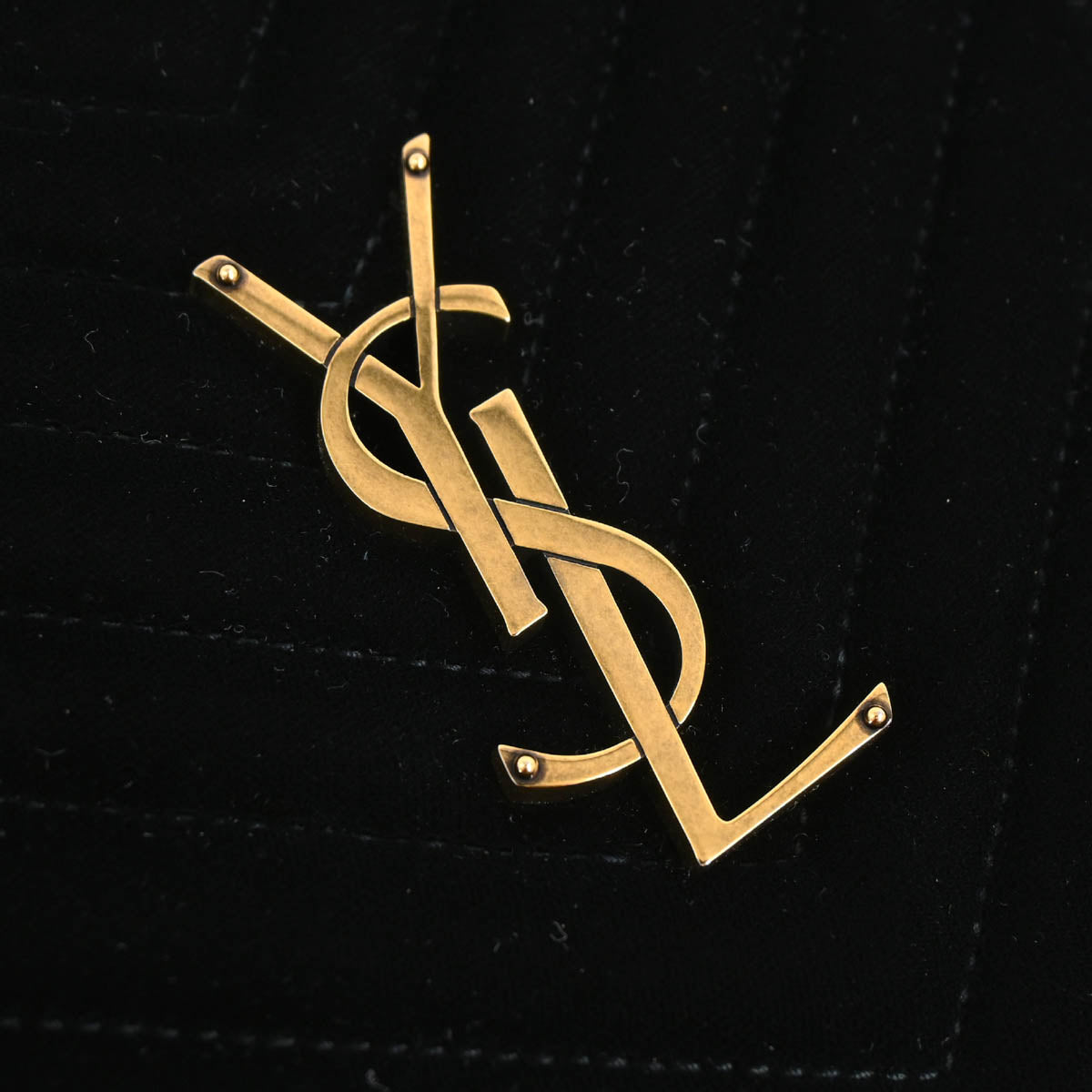 Saint Laurent Black Velours Lou Camera Bag Shoulder Bag