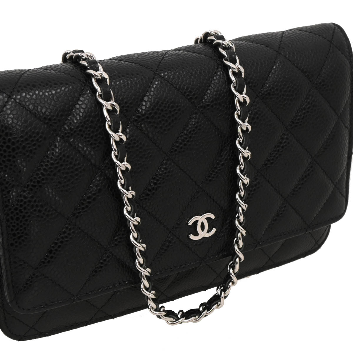 Chanel 2019 Black Caviar Classic WOC Shoulder Wallet Bag