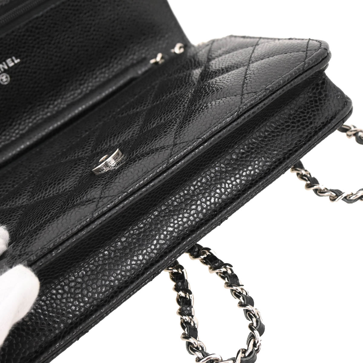 Chanel 2019 Black Caviar Classic WOC Shoulder Wallet Bag