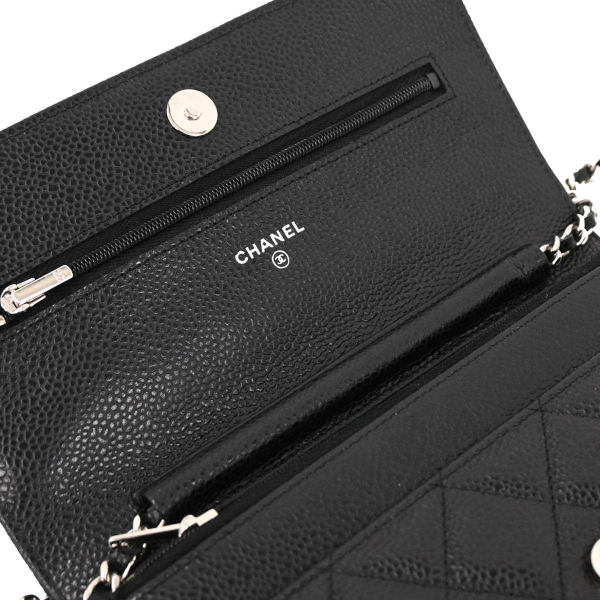 Chanel 2019 Black Caviar Classic WOC Shoulder Wallet Bag