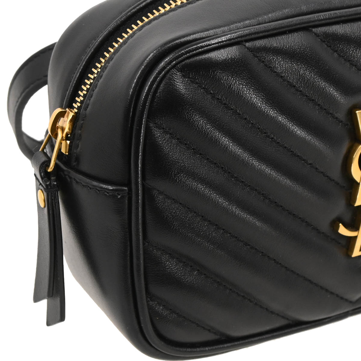 Saint Laurent Black Leather Lou Waist Bum Bag