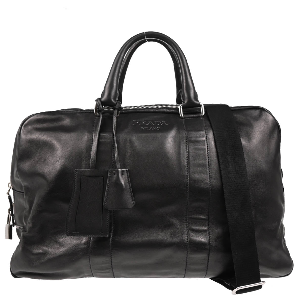 Prada 2010 Black Leather 2way Shoulder Handbag