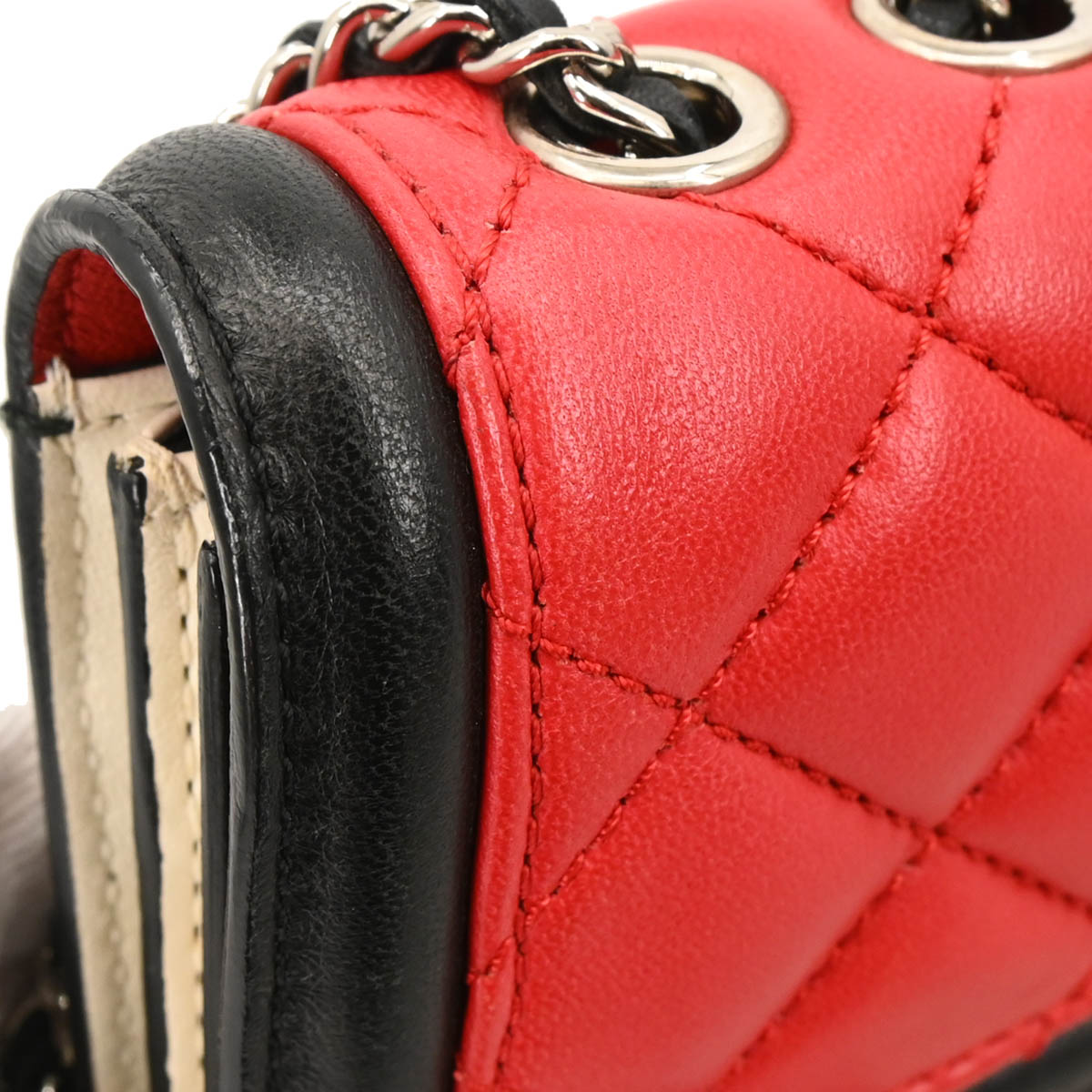 Chanel 2012-2013 Red Lambskin Single Flap Shoulder Bag