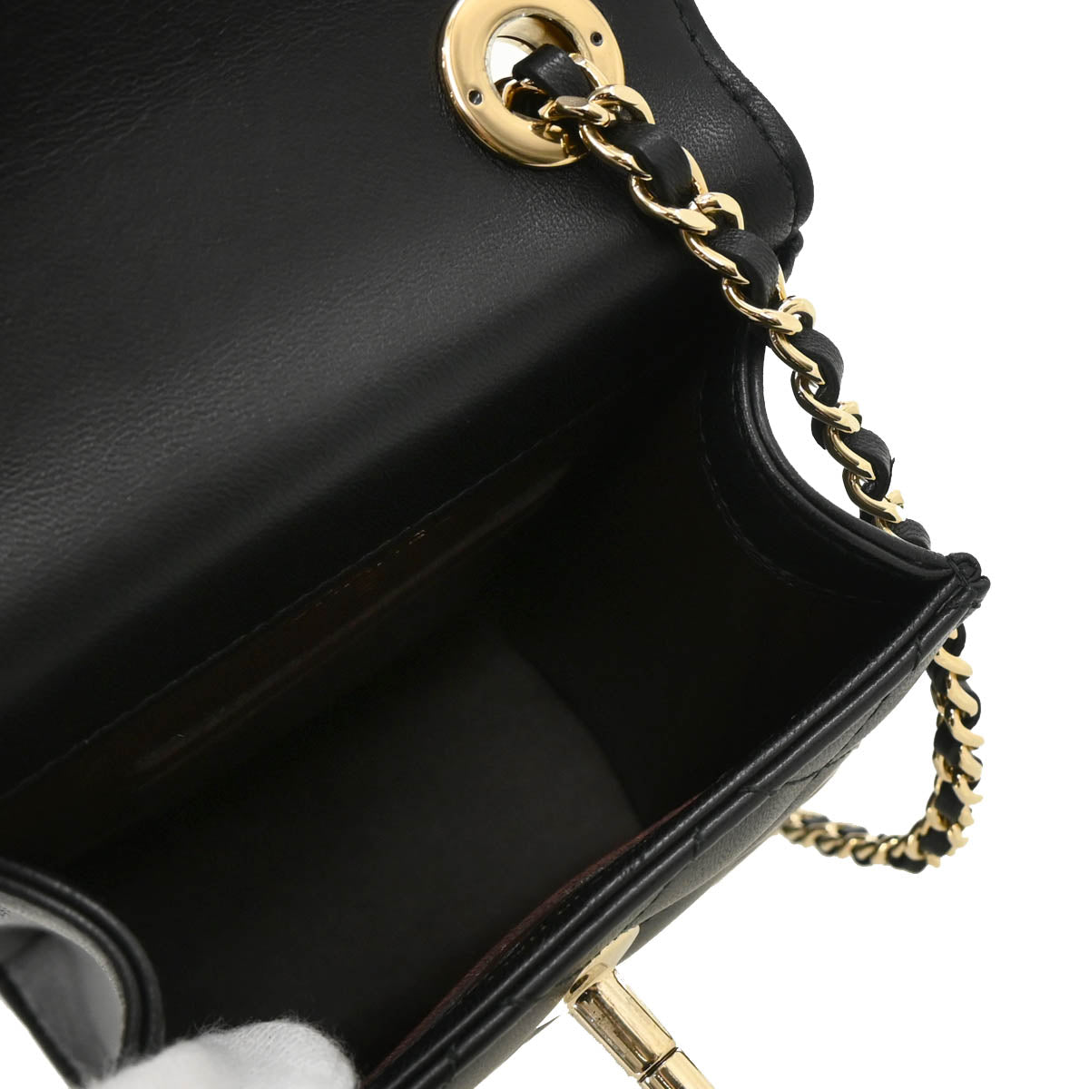 Chanel 2016-2017 Black Lambskin Trendy CC Phone Holder Crossbody Bag
