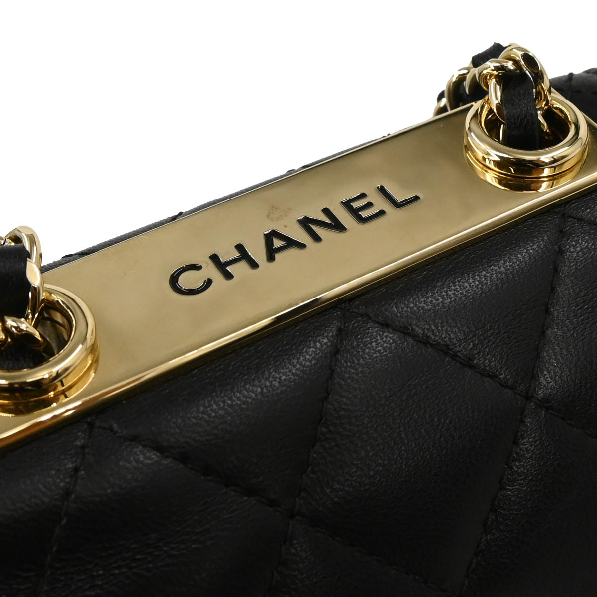 Chanel 2016-2017 Black Lambskin Trendy CC Phone Holder Crossbody Bag