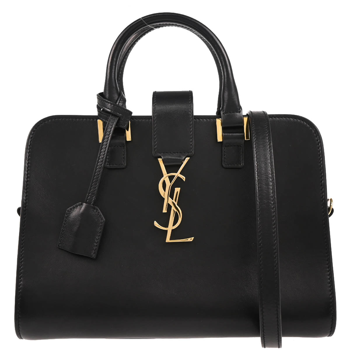 Saint Laurent Black Leather Baby Cabas 2way Shoulder Handbag