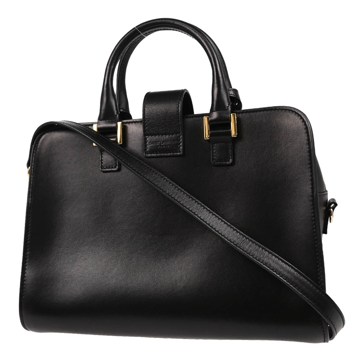 Saint Laurent Black Leather Baby Cabas 2way Shoulder Handbag