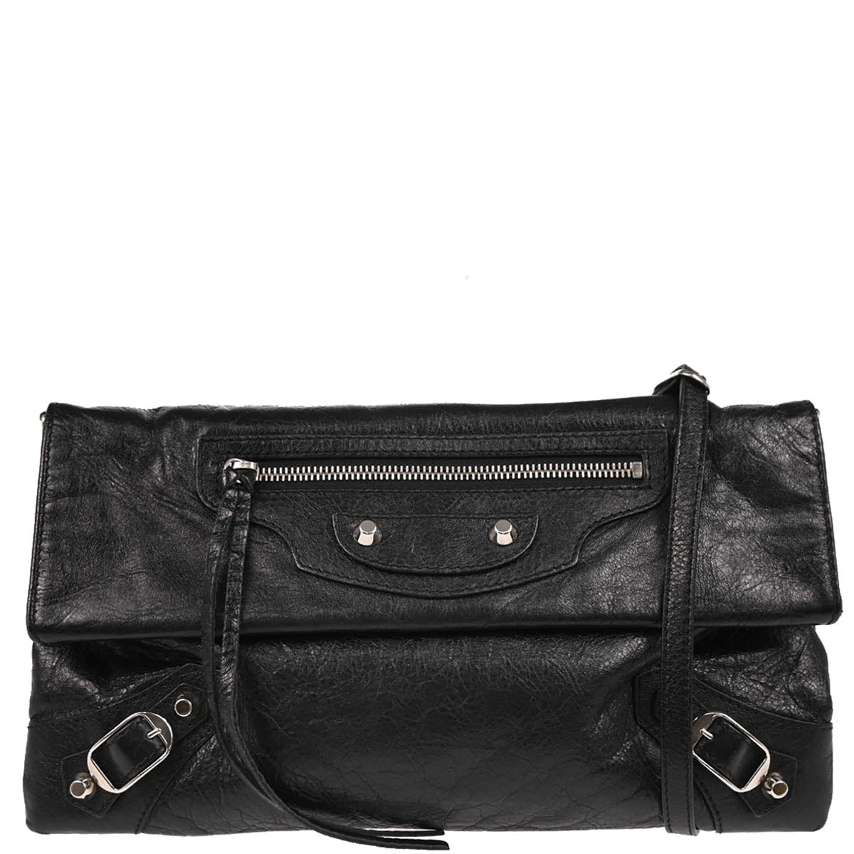 Balenciaga Black Leather Envelope Shoulder Bag