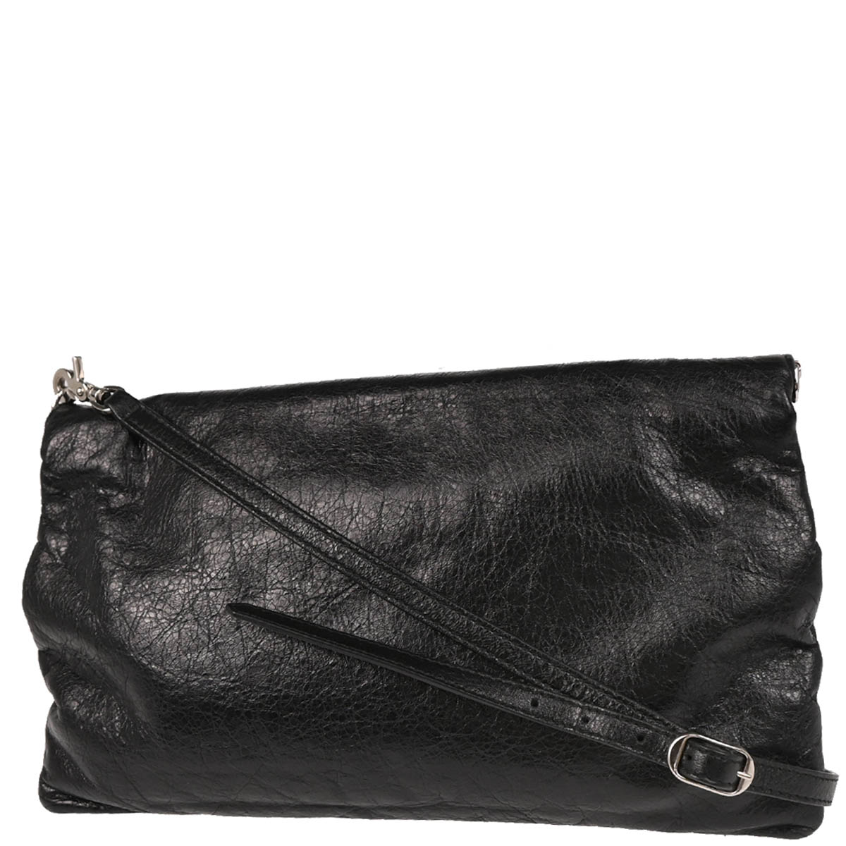Balenciaga Black Leather Envelope Shoulder Bag