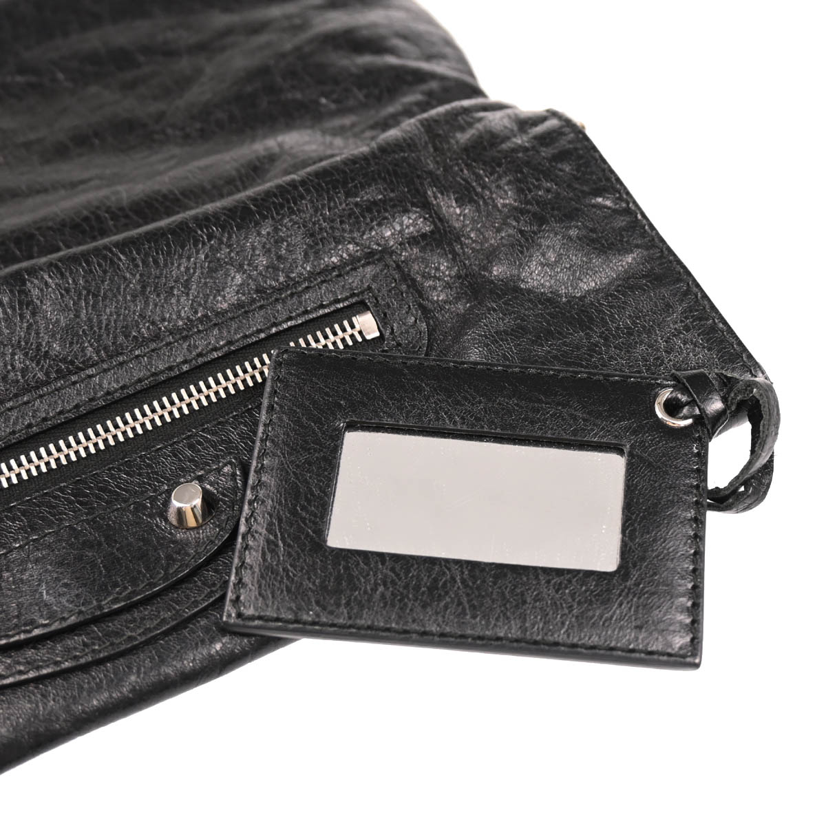 Balenciaga Black Leather Envelope Shoulder Bag
