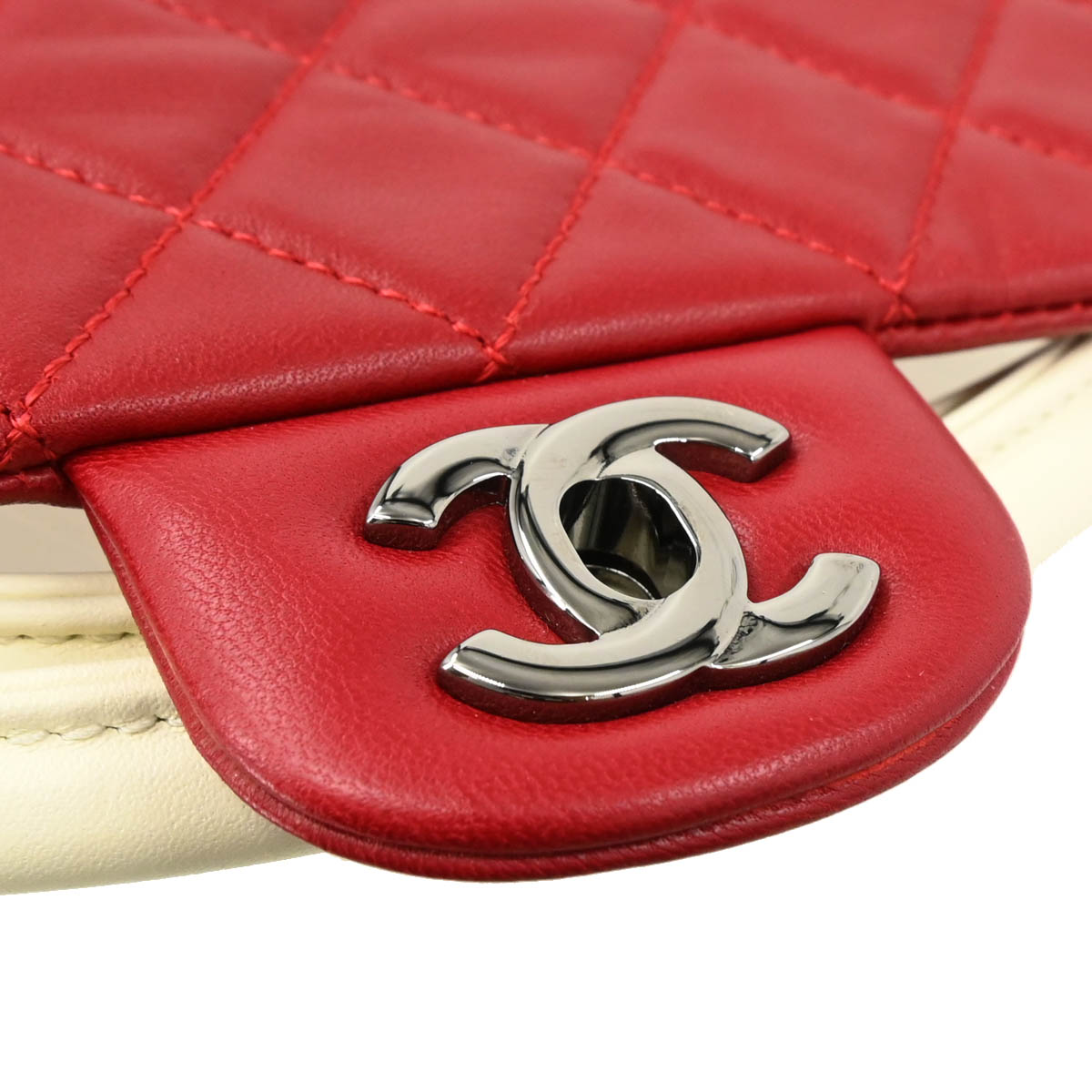 Chanel 2013-2014 Red Lambskin Small Hula Hoop Handbag
