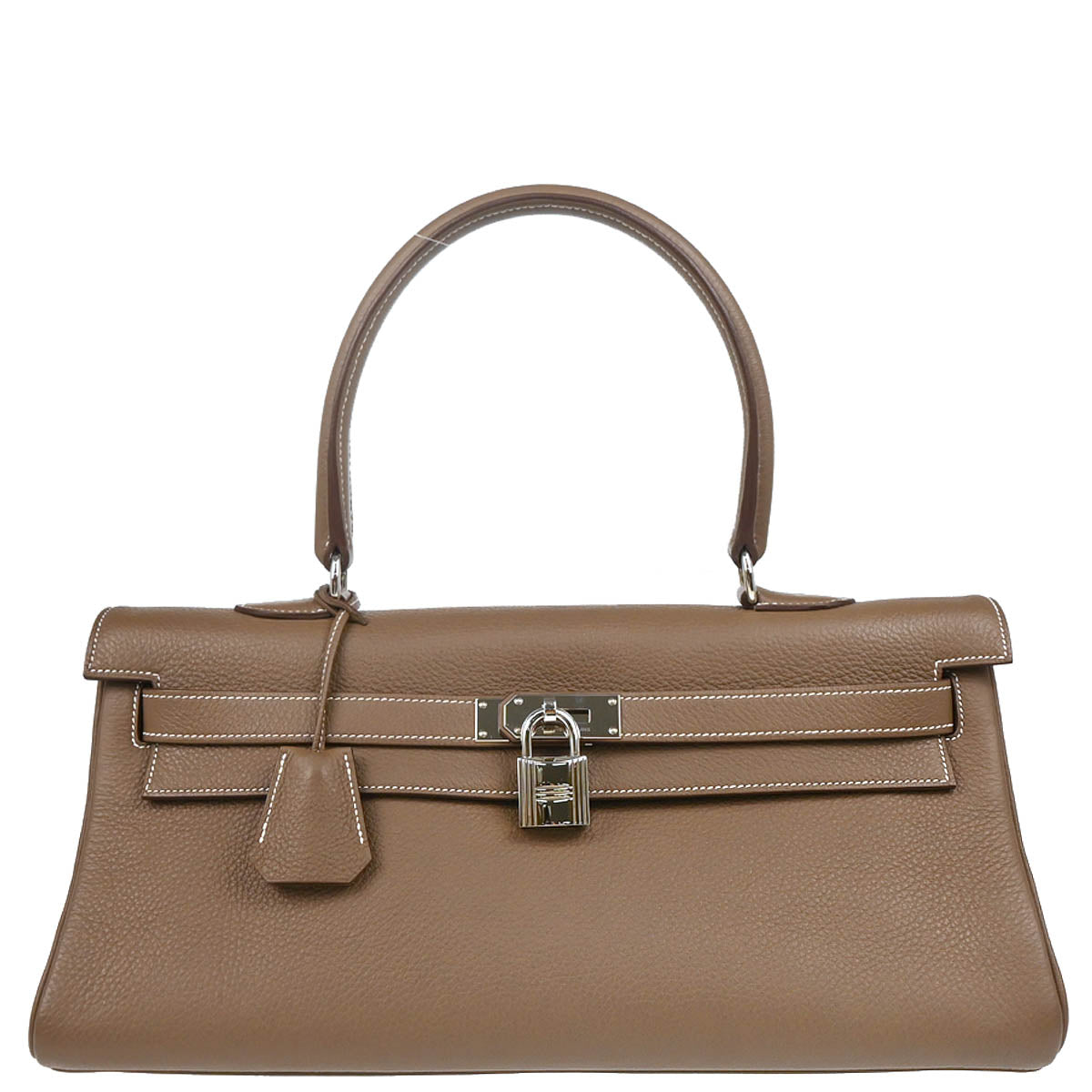 Hermes 2010 Etoupe Gray Togo Shoulder Kelly Handbag