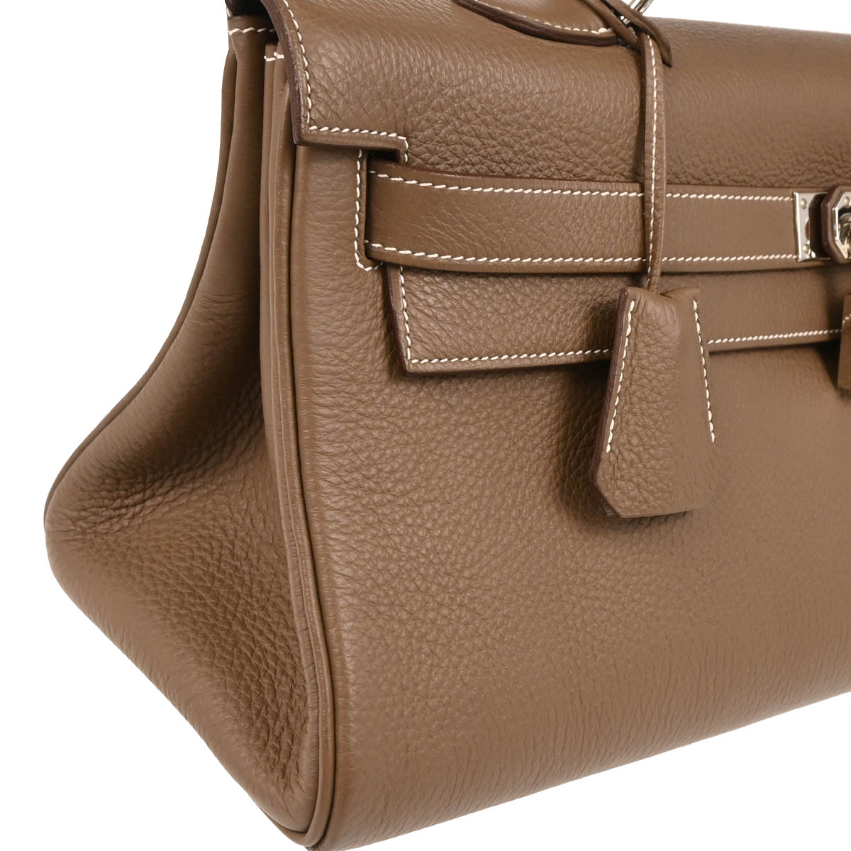 Hermes 2010 Etoupe Gray Togo Shoulder Kelly Handbag