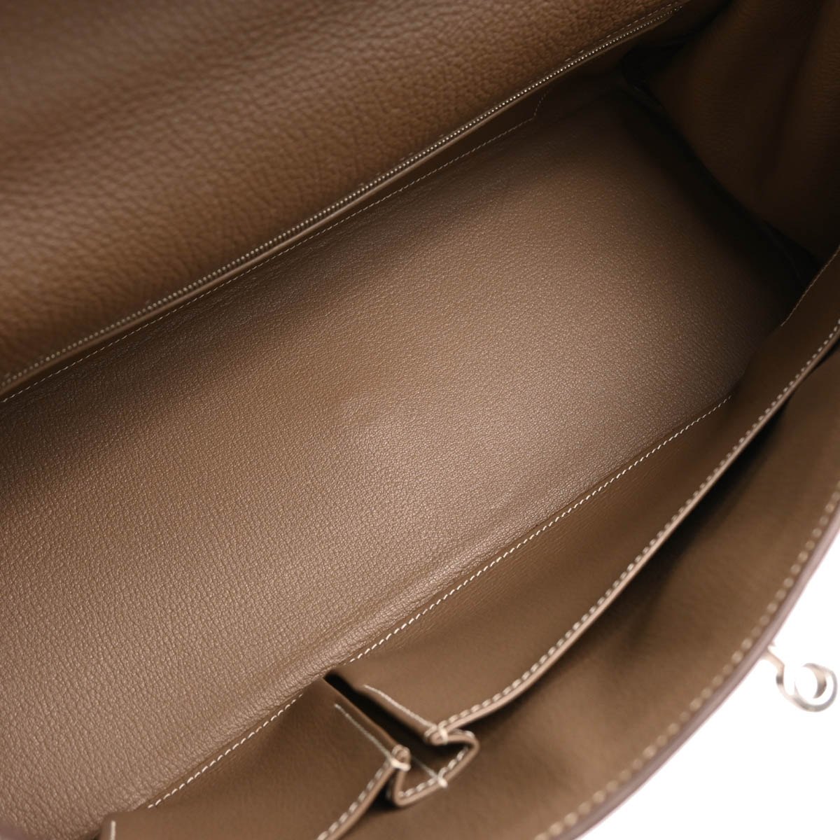 Hermes 2010 Etoupe Gray Togo Shoulder Kelly Handbag